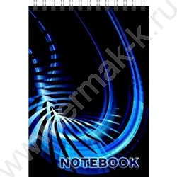 Блокнот  50л А6 спираль верхняя "Синий на черном" /без линовки | Фото 1