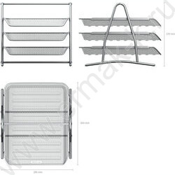 Лоток горизонтальный сетчатый (металл) серебро 3уровня | Фото 4