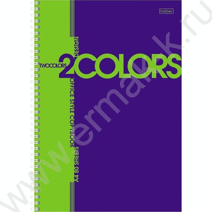 Тетрадь  80л А4 клетка/спираль "2COLORS" | Фото 1