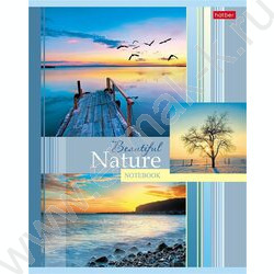 Тетрадь  48л клетка "Beautiful nature" 5видов | Фото 1