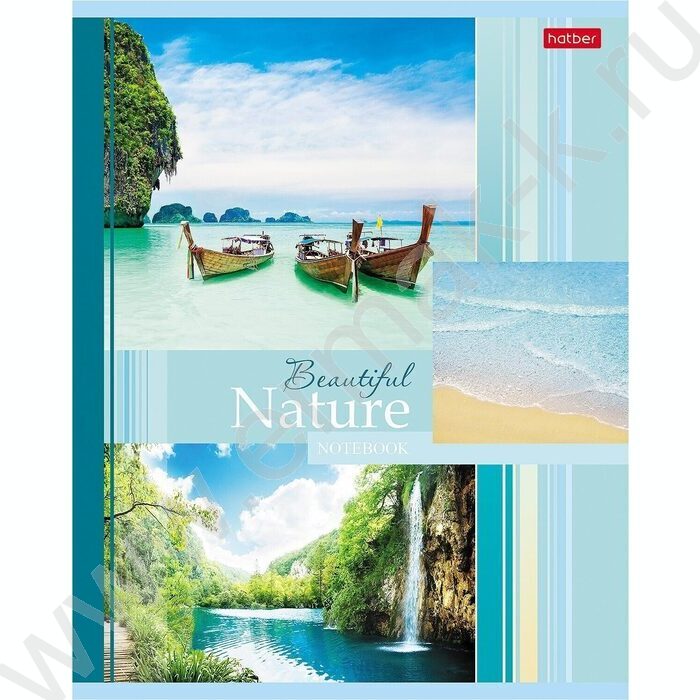 Тетрадь  48л клетка "Beautiful nature" 5видов | Фото 3
