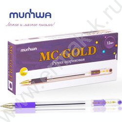 Ручка шар "MC Gold" на масл.основе фиолетовая /резииновый держатель | Фото 5