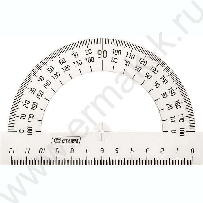 Транспортир 180° 12см прозр. | Фото 2