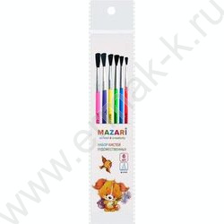 Кисть набор  6шт /нейлони №1,№2,№3,№4,,№5,№6/ европодвес | Фото 2