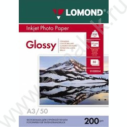 Бумага А3 "Lomond" 200г/мкв  50л глянцевая одностор. | Фото 1