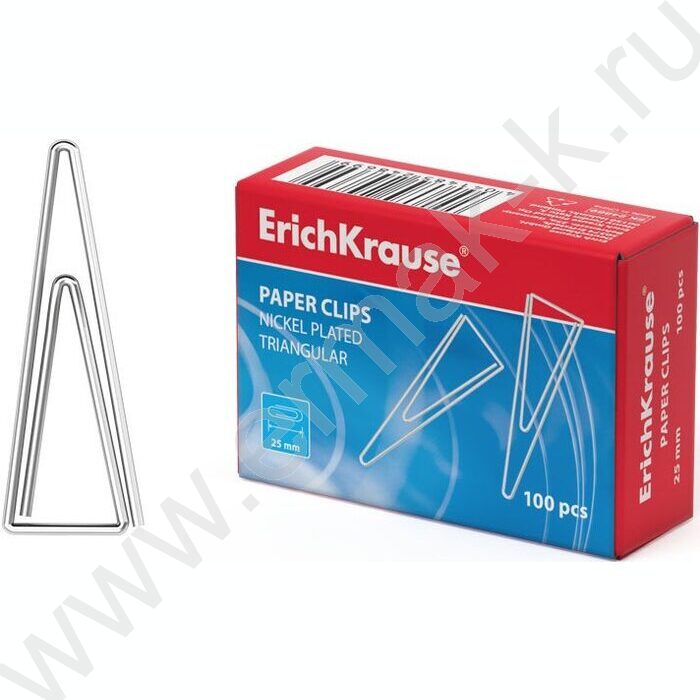 Скрепки 25мм /100шт никелированные треугольные | Фото 1