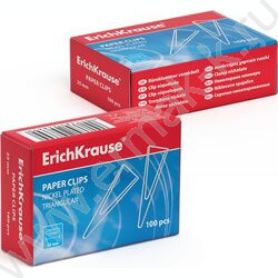 Скрепки 25мм /100шт никелированные треугольные | Фото 2