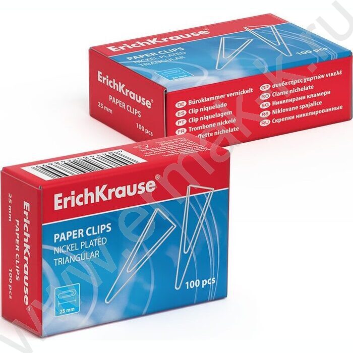 Скрепки 25мм /100шт никелированные треугольные | Фото 2