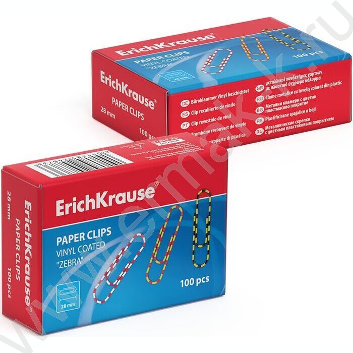 Скрепки 28мм /100шт Зебра цветные | Фото 3