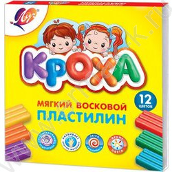 Пластилин восковой 12цв 198г Кроха + стек | Фото 1