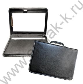 Папка иск.кожа черный /зажим/ручка трансформер/