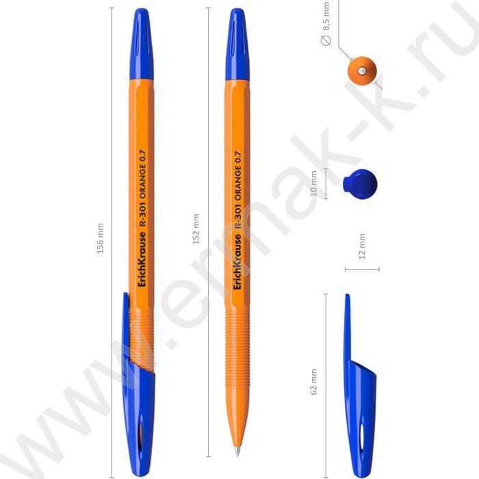 Ручка шар /набор  4шт/ R-301 Orange Stick синяя | Фото 4