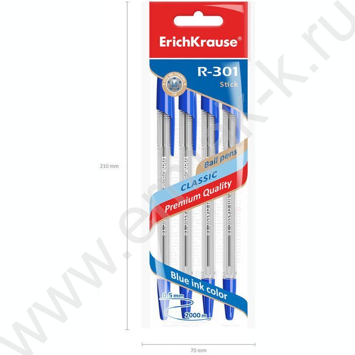 Ручка шар /набор  4шт/ R-301 Stick Classic синяя | Фото 5