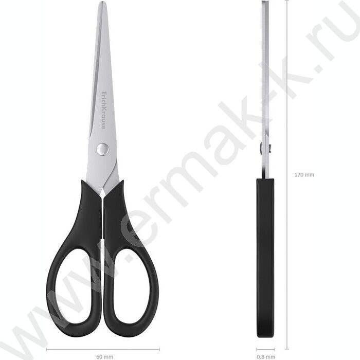 Ножницы для левшей 17см Standard чёрные /европодвес | Фото 4