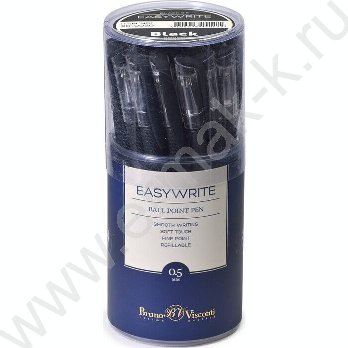 Ручка шар EasyWrite.Black черная 0,5мм /антискольз.корпус/резин.держатель/ | Фото 5
