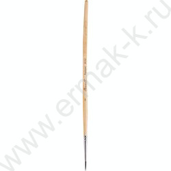 Кисть  белка № 1 микс круглая, короткая ручка пропитанная лаком Сонет | Фото 1