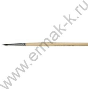 Кисть  белка № 2 микс круглая, длинная ручка пропитанная лаком Сонет