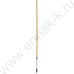 Кисть  белка № 2 микс круглая, короткая ручка пропитанная лаком Сонет | Фото 1