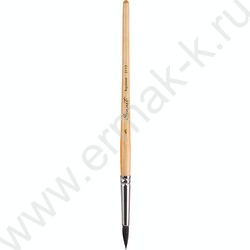 Кисть  белка № 5 микс круглая, короткая ручка пропитанная лаком Сонет | Фото 1