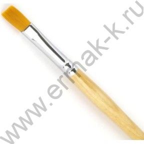 Кисть  синтетика № 8 плоская, длинная ручка пропитанная лаком Сонет