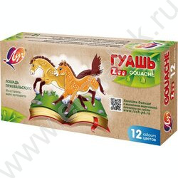 Гуашь  12цв 15мл "ZOO" /(блок-тара), карт.кор. | Фото 1