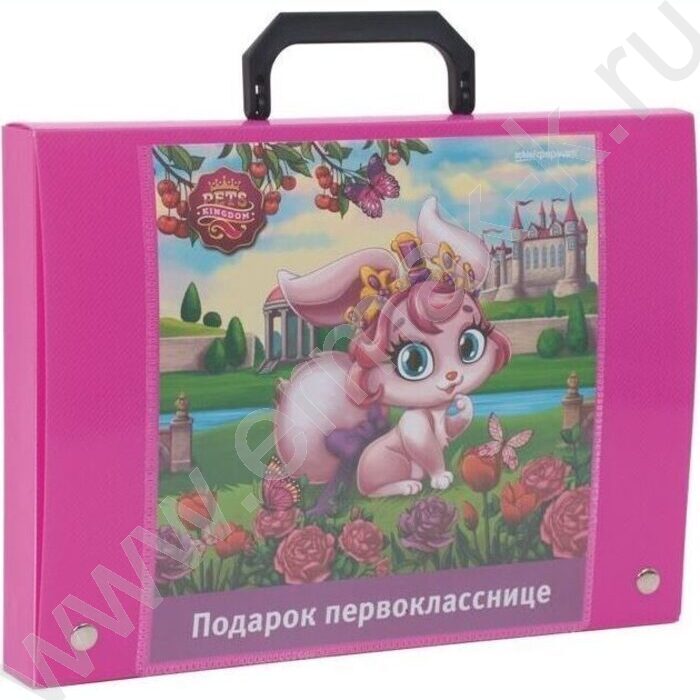 Портфель пл. Подарок первокласснику "Сказочные принцессы" розовый | Фото 1