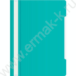 Скоросшиватель пл бирюзовый прозрач.верх.лист | Фото 1