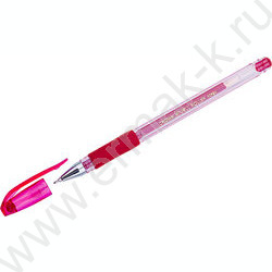 Ручка гелевая красная 0,7мм /игла/резин.держатель/ "Hi-Jell Needle Grip" | Фото 2
