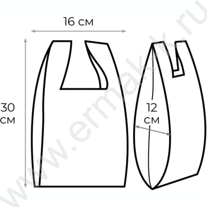 Пакет-майка ПНД 16+12*30 10мкр цветной | Фото 5