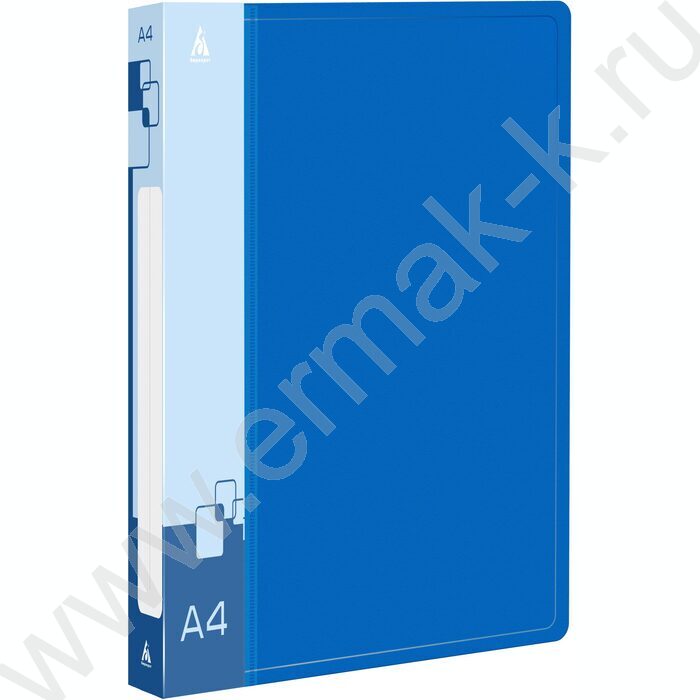 Папка 2 кольца 18мм синяя 0,7мм карман внутренний и торцевой | Фото 1