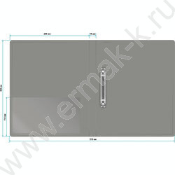 Папка 2 кольца 18мм серая 0,7мм карман внутренний и торцевой | Фото 4