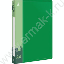 Папка 2 кольца 18мм зеленая 0,7мм карман внутренний и торцевой | Фото 1