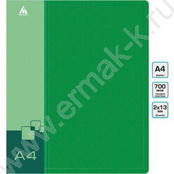 Папка 2 кольца 18мм зеленая 0,7мм карман внутренний и торцевой | Фото 3