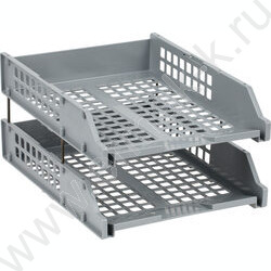 Лоток горизонтальный сетчатый серый /уп.2шт на мет.стержнях | Фото 1