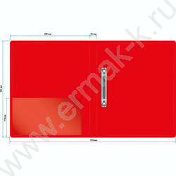 Папка 2 кольца 18мм красная 0,7мм карман внутренний и торцевой | Фото 3