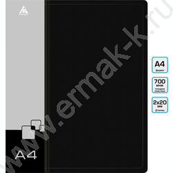 Папка 2 кольца 27мм черная 0,7мм карман внутренний и торцевой | Фото 4