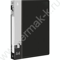 Папка 4 кольца 18мм черная 0,7мм карман внутренний и торцевой | Фото 1