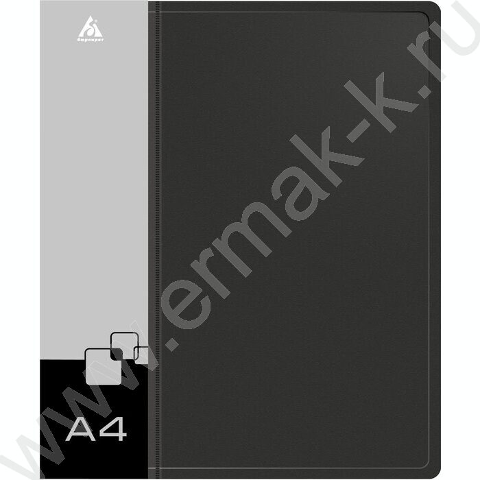 Папка 4 кольца 18мм черная 0,7мм карман внутренний и торцевой | Фото 2