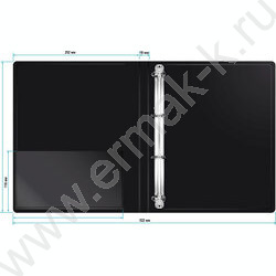 Папка 4 кольца 18мм черная 0,7мм карман внутренний и торцевой | Фото 5