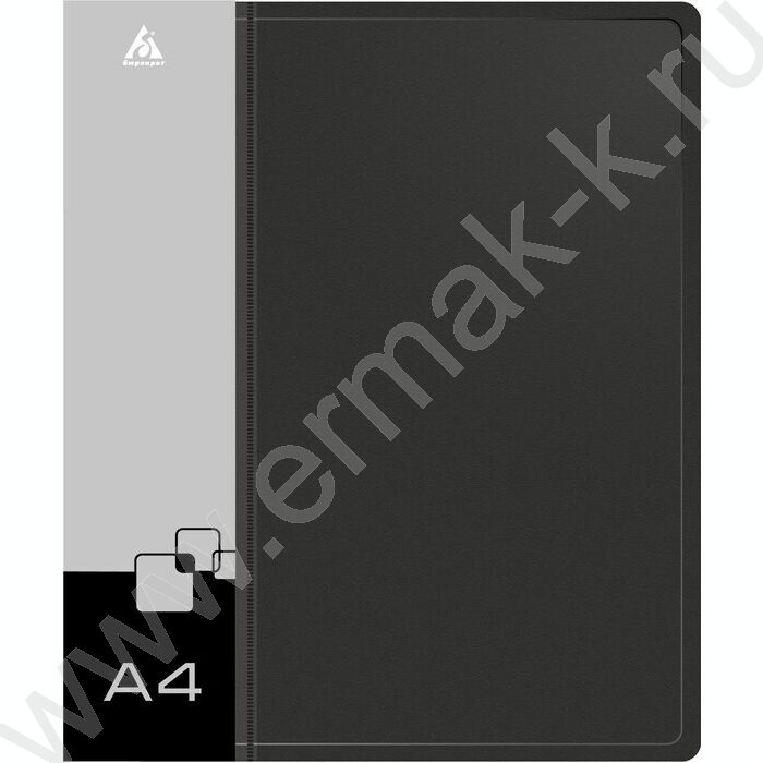 Папка 4 кольца 27мм черная 0,7мм карман внутренний и торцевой | Фото 2