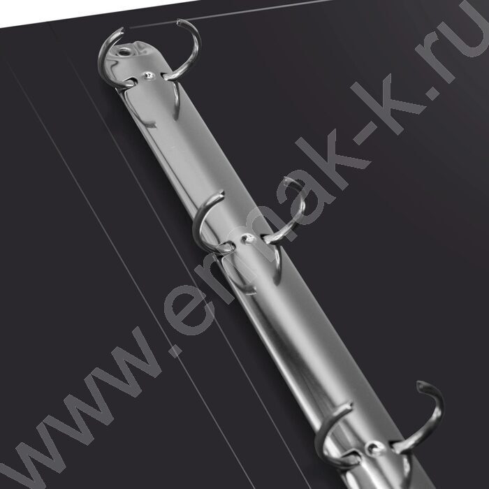 Папка 4 кольца 27мм черная 0,7мм карман внутренний и торцевой | Фото 3