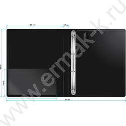 Папка 4 кольца 27мм черная 0,7мм карман внутренний и торцевой | Фото 4