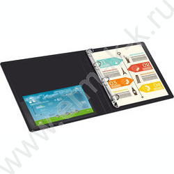 Папка 4 кольца 27мм черная 0,7мм карман внутренний и торцевой | Фото 6