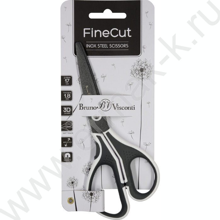 Ножницы 17см метал Finecut /тефлоновое покрытие/эргономичные ручки/ европодвес | Фото 3