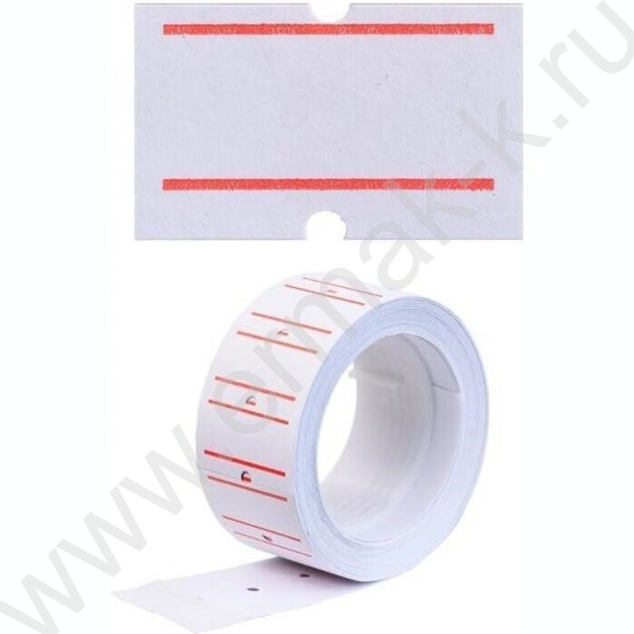 Ценник 21*12 по 350 этикеток белый с красной разметкой | Фото 1