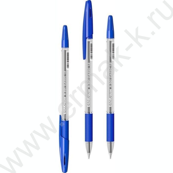 Ручка шар R-301 Stick&Grip Classic синяя 1,0мм с резин.держателем | Фото 1