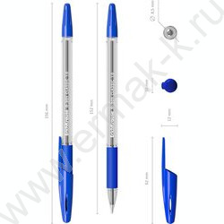 Ручка шар R-301 Stick&Grip Classic синяя 1,0мм с резин.держателем | Фото 4