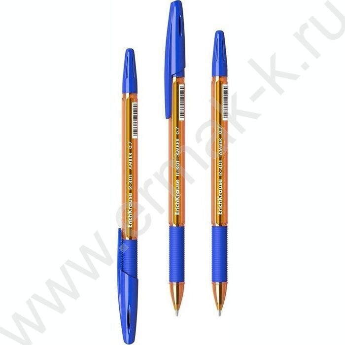 Ручка шар R-301 Stick&Grip Amber 0,7мм, синяя с резин.держателем | Фото 1