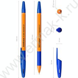 Ручка шар R-301 Stick&Grip Orange 0,7мм, синяя с резин.держателем | Фото 4