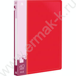 Папка  40 файлов красная 0,65мм карман торцевой с бумажной вставкой | Фото 1